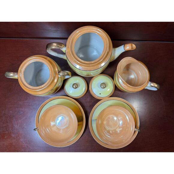 Antique Lustre Egyptian Revival Desert Scene Tea Set 1920s Jap313 From Japan - Picture 11 of 12